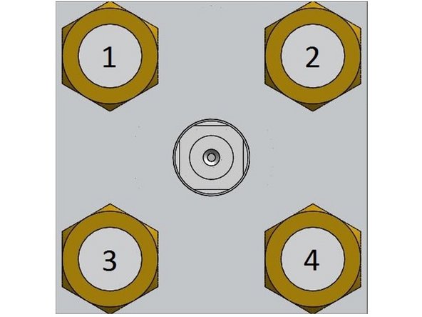 Use numbers in picture as a guide for location number found in included table for torquing procedure