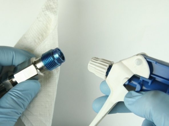 Clean the adapter of all Blue Goop with isopropyl alcohol or a similar cleaning agent.