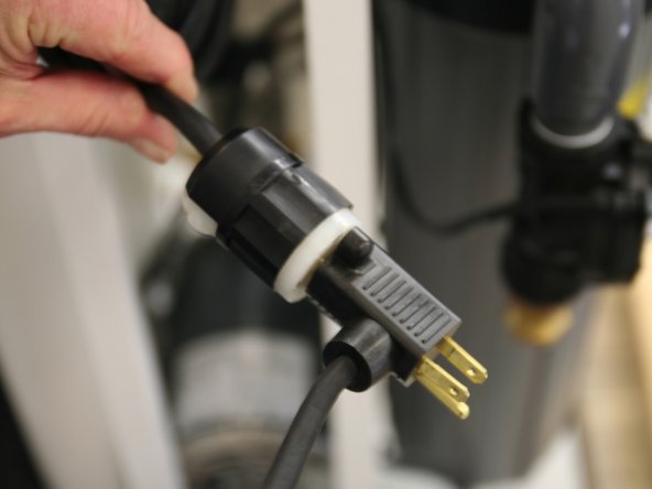 Return position of the white lever (inline) on the solenoid valve.