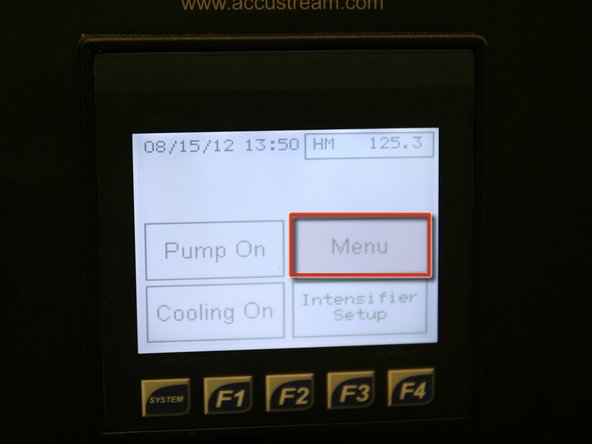 Starting at main screen, press Menu.