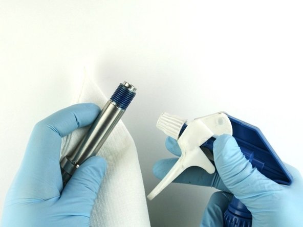 Thoroughly clean the nozzle tube of all Blue Goop.