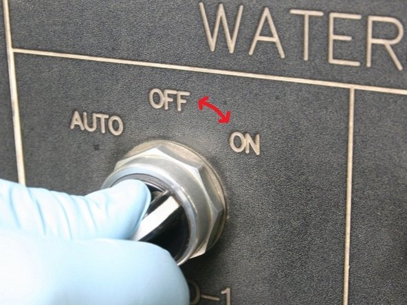 Quickly cycle the valve on and off a few times to purge the system of all contaminants before installing cutting head