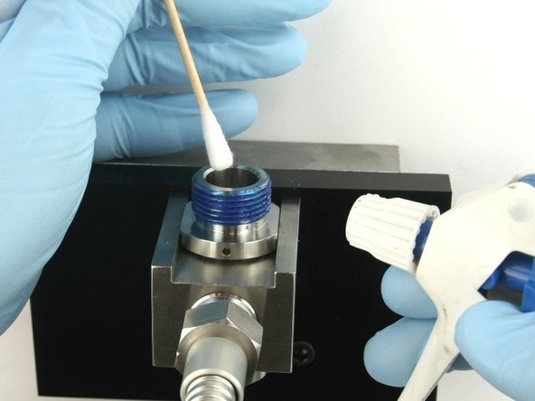 Thoroughly clean the interior/exterior of the valve body with isopropyl alcohol or similar cleaning agent before replacing the components.