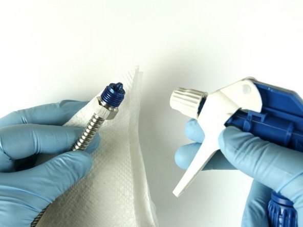 Clean the gland nut of all Blue Goop with isopropyl alcohol or a similar cleaning agent.