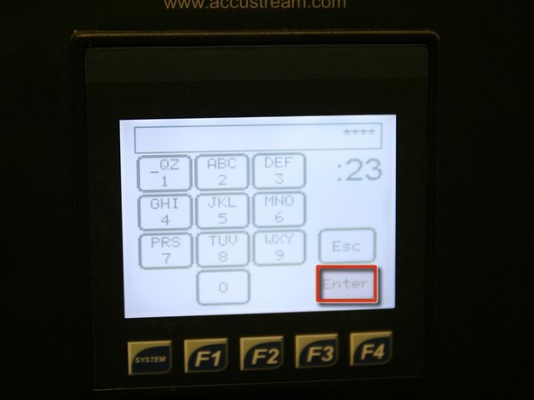 Enter password for new program (AccuStream supplied) and press Enter.