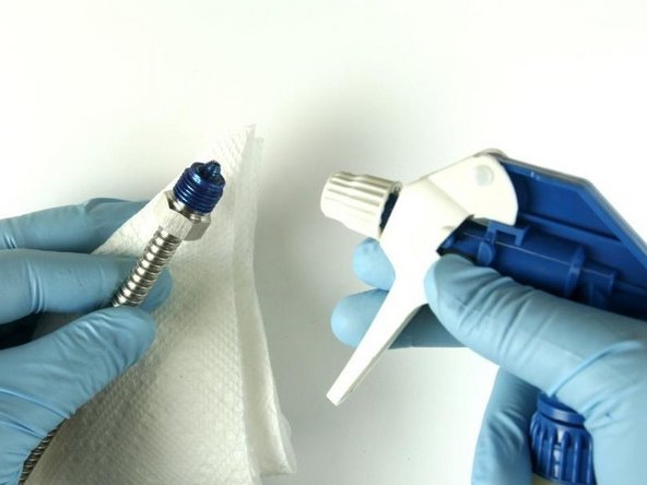 Clean gland nut of all Blue Goop with isopropyl alcohol