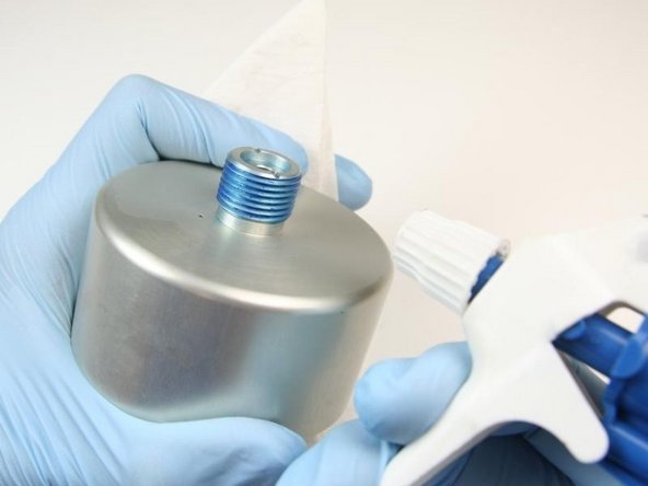 Clean the actuator threads of all Blue Goop with isopropyl alcohol or a similar cleaning agent.