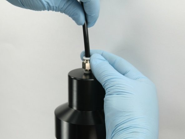 Reconnect the air line to the top of the actuator.