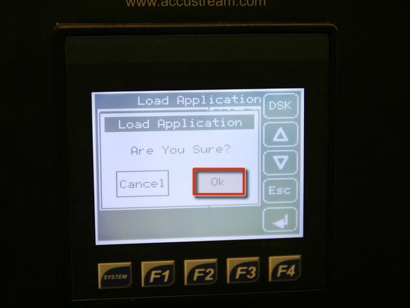 Once prompted, press OK to load new program.
