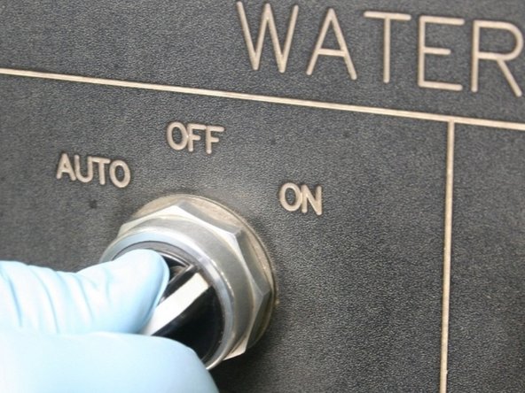 Turn the actuator air pressure ON to relieve the pressure from the poppet needle.