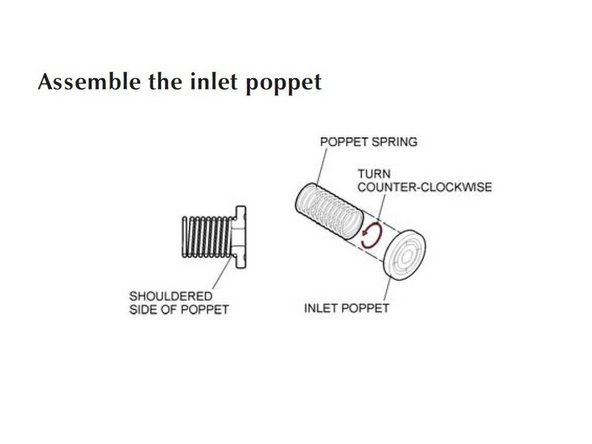 Attach 1-18747 spring to 1-18865 Inlet Poppet
