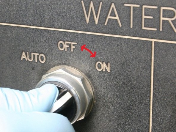 Quickly cycle the valve on and off a few times to purge the system of all contaminants before installing the cutting head.