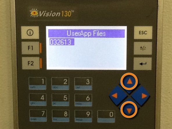 Scroll up or down if necessary to highlight program to be loaded.