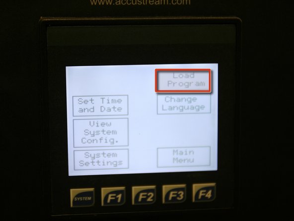 On configuration screen, press Load Program.