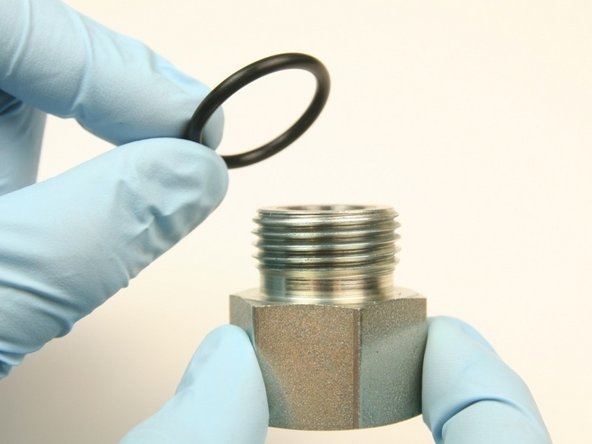 Replace o-ring on adapter fitting with largest o-ring in kit