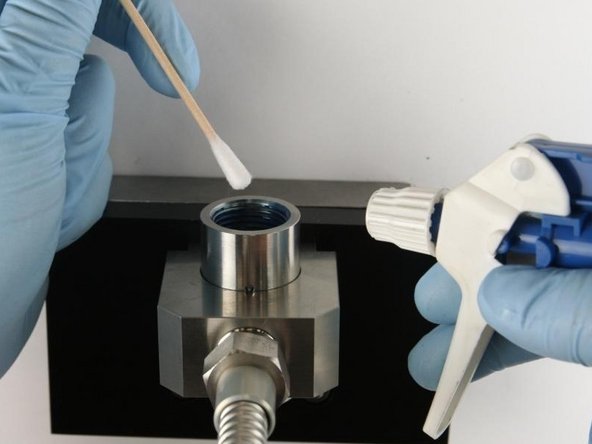 Thoroughly clean the interior/exterior of the valve body with isopropyl alcohol before replacing the components.