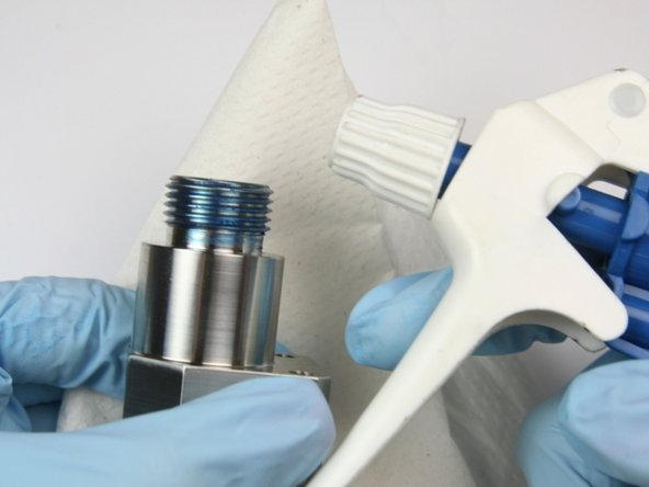 Clean the bleed down valve body with isopropyl alcohol or a similar cleaning agent.