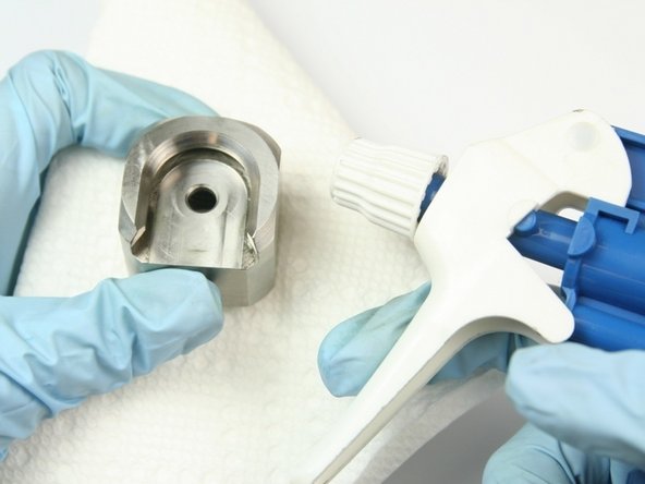 Clean the collar of any residue from the assembly with isopropyl alcohol.