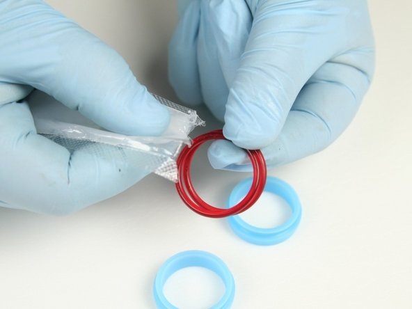 Apply high vacuum grease to the O-rings.