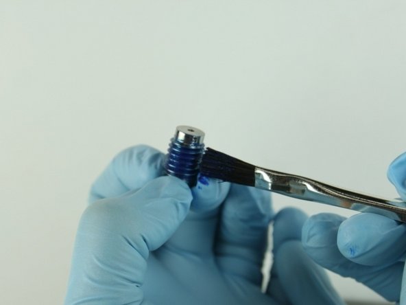 Apply Blue Goop to the valve screw threads.