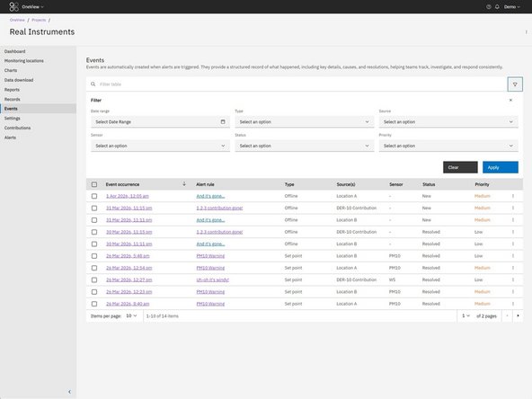 Viewing Events in OneView