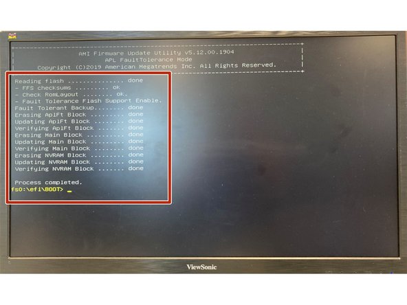 The BIOS will automatically update which will be shown on the screen