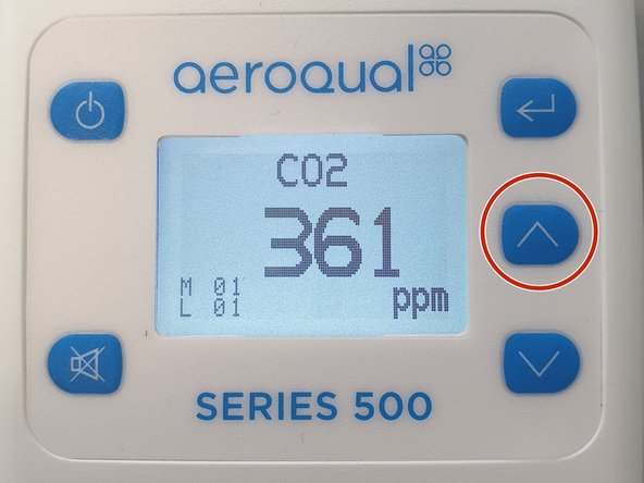 You can also start data logging  directly from the main display screen by pressing the UP button for two seconds until the monitor beeps (if the monitor keys are not muted).