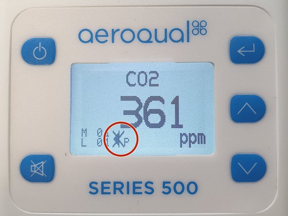 When the alarm is disabled (permanently muted) a P shows to the right of the alarm mute symbol on the main display.