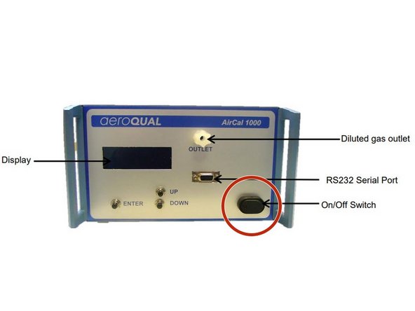 Turn on the power switch on the front of the AirCal 1000.