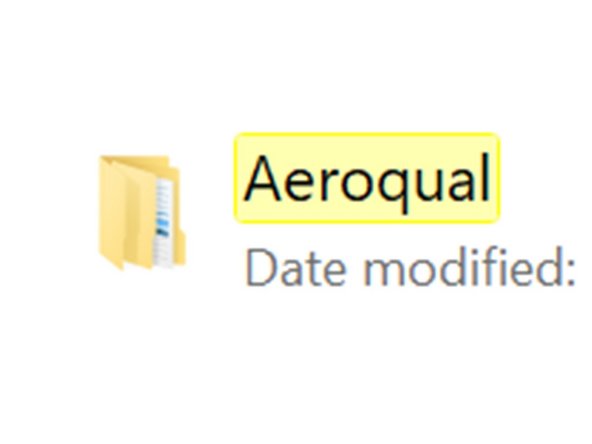 Locate the Aeroqual folder on your computer and click delete to remove.
