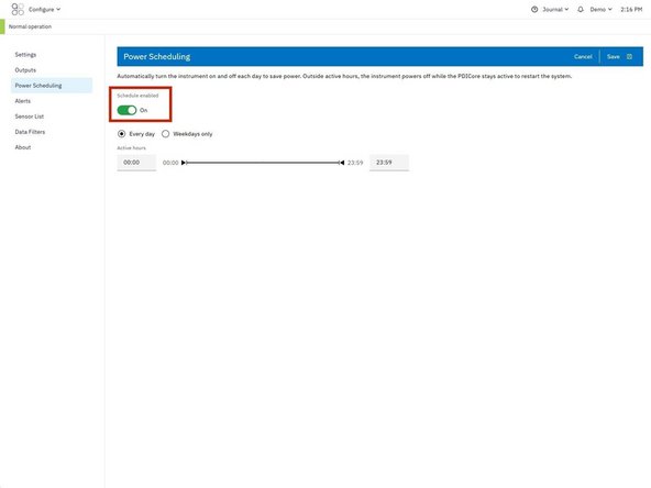 Locate the Schedule enabled toggle