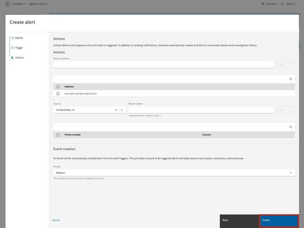 Click Create to finish setup.