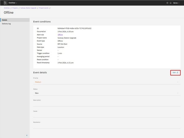 Click Edit in the top-right of the Event details section.