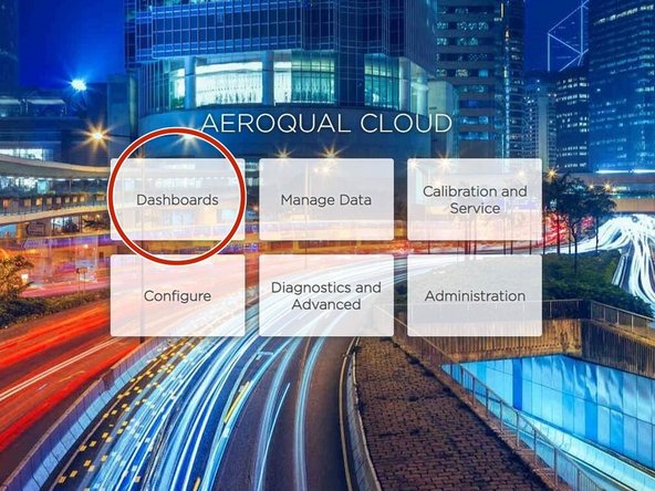 To see a list of users for all the companies you manage, select Dashboards from your Aeroqual Cloud home screen.