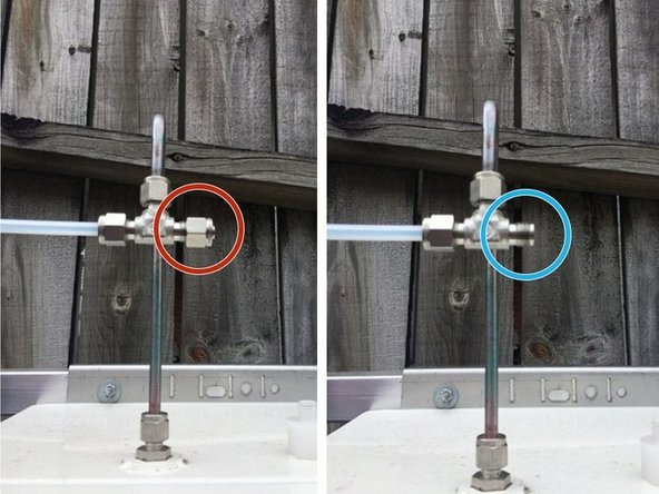 Remove the Kynar fitting (inlet mesh filter) from the monitor’s gas inlet.