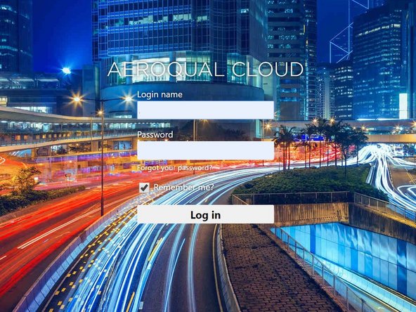 Open up a browser tab and go to https://cloud.aeroqual.com.