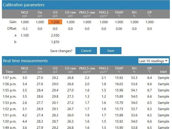 If you're using the Manual Entry area, click the appropriate cell, type in the new value and click Save.