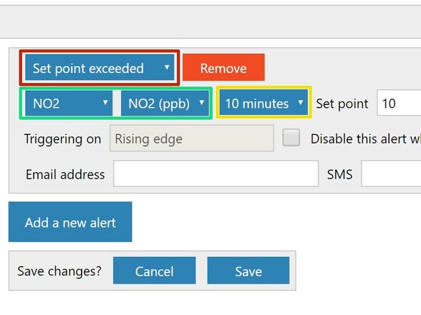 Select the type of alert you want.