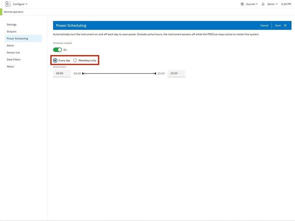 Choose how often the schedule should apply: