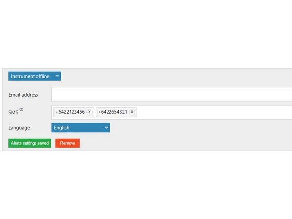 To text the alert to a mobile phone, enter its number in the SMS field.