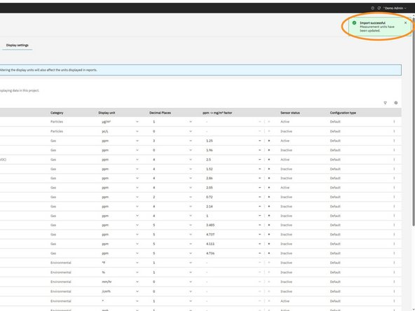 This will apply the display unit settings from the selected project to your current project and close the modal.