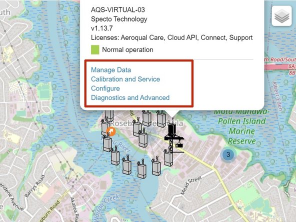 To enter an app that's available for a particular monitoring location or monitor, simply click the app name in the information popup.