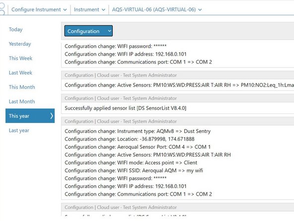 To view entries in a particular time period, select the period from the side menu.
