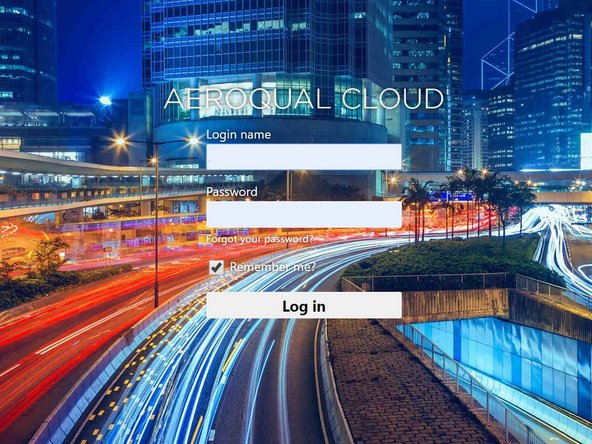 Open up a browser tab and go to https://cloud.aeroqual.com.