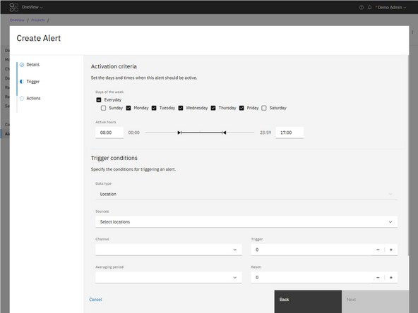 Choose the days of the week this alert should be active.