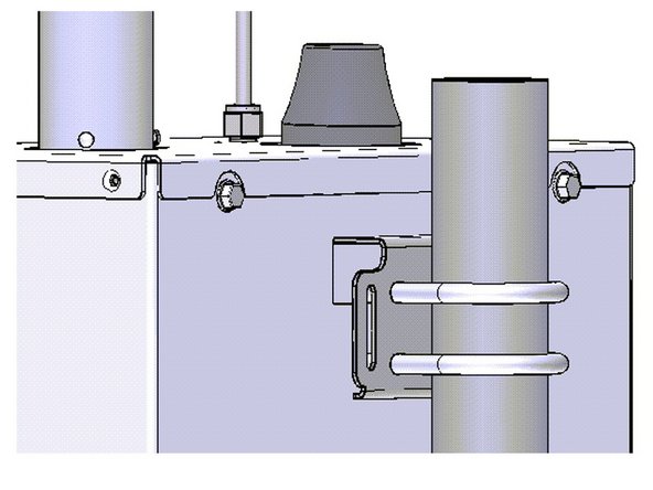 Align the slot on the back of the monitor with the top mounting bracket and lower the monitor on to the bracket.