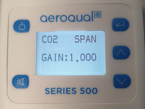 Select SPAN CAL to display the current gain.