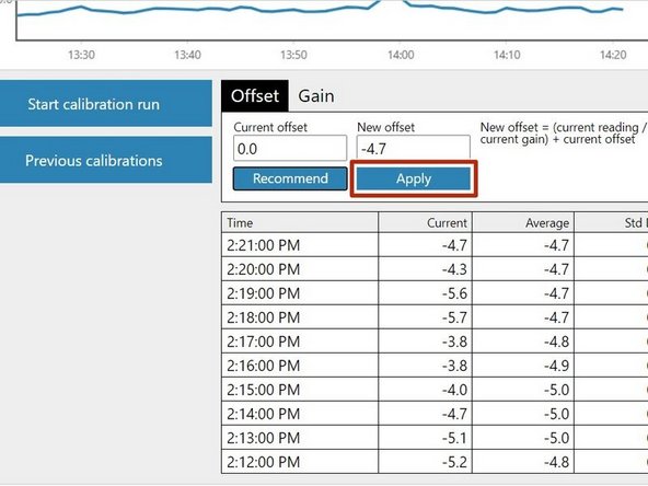 If you're using the Calibration area, simply click the Apply button.