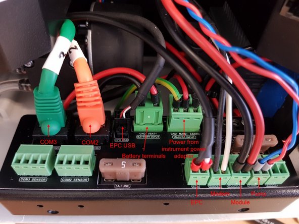 Locate the PDI bracket onto the monitor back plate  using the three screws fitted earlier.