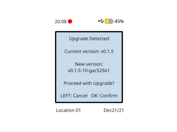 A prompt will appear on the instrument asking for confirmation to update the instrument.